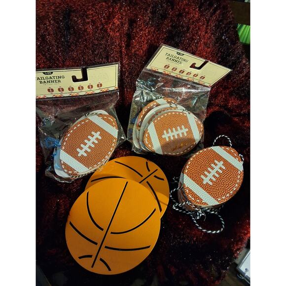 Football tailgate banners/2 basketball decorations - Picture 2 of 4